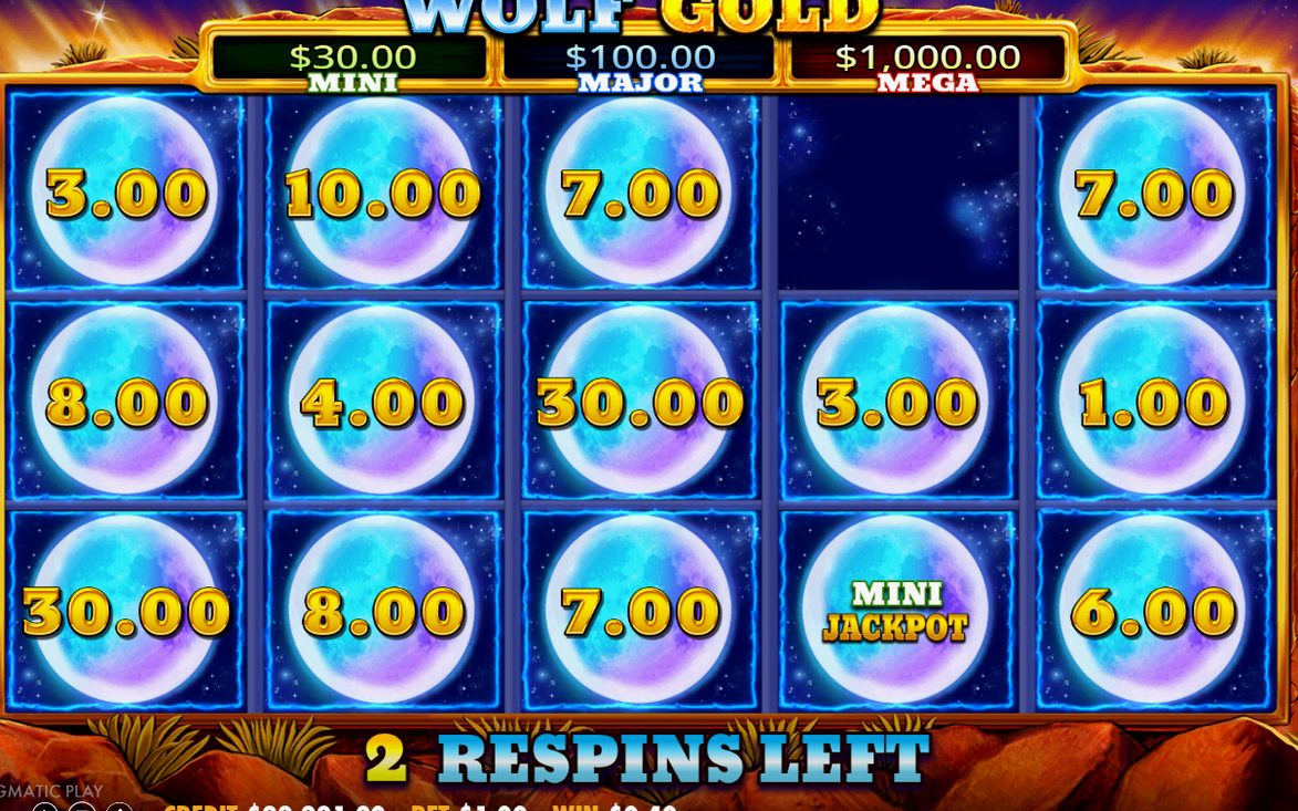 Money Respin with money symbols on the grid